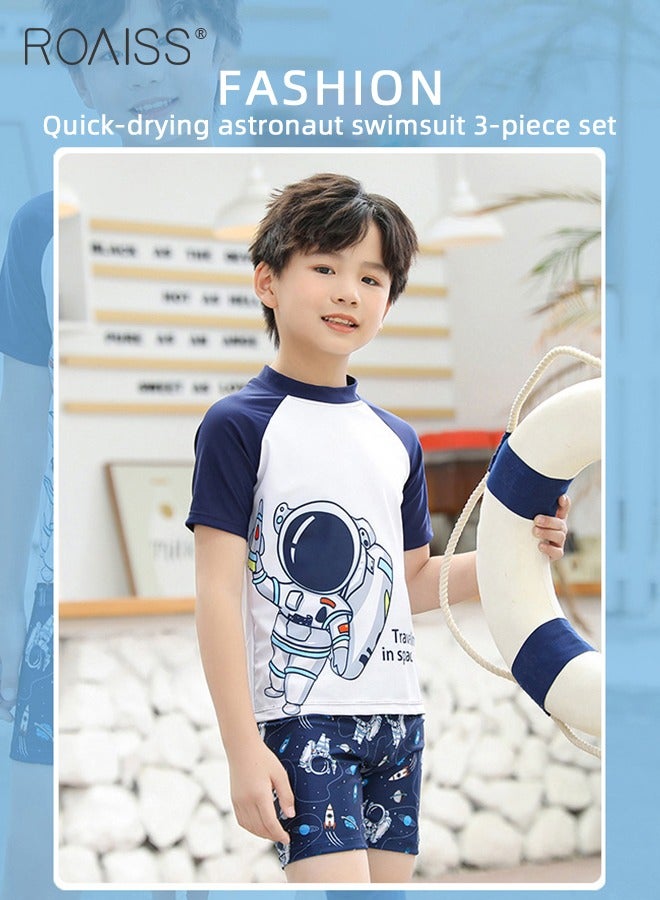 2Pcs Professional Training Swimsuit for Children Round Neck Quick Dry Elastic Hot Spring Split Set Kids Soft Skin-Friendly Breathable Bathing Suit Recommended by Coach Cute Summer Gift