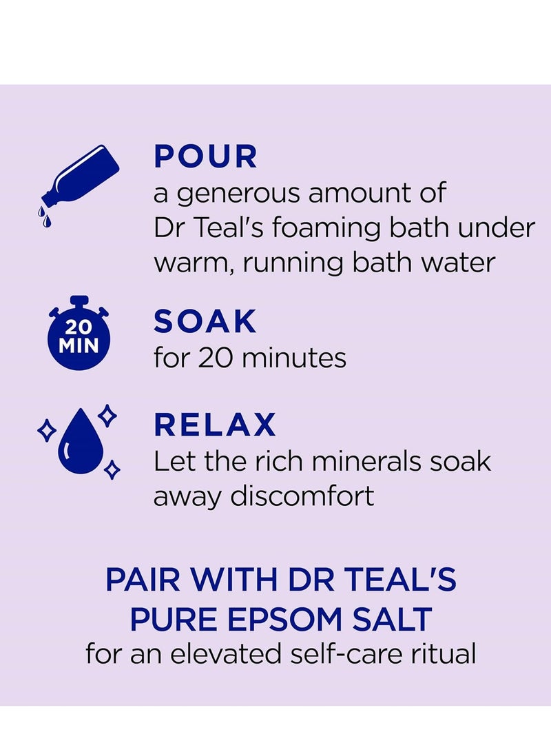 Dr Teal's Foaming Bath with Pure Epsom Salt, Soothe & Sleep with Lavender, 34 fl oz (Pack of 4) (Packaging May Vary)
