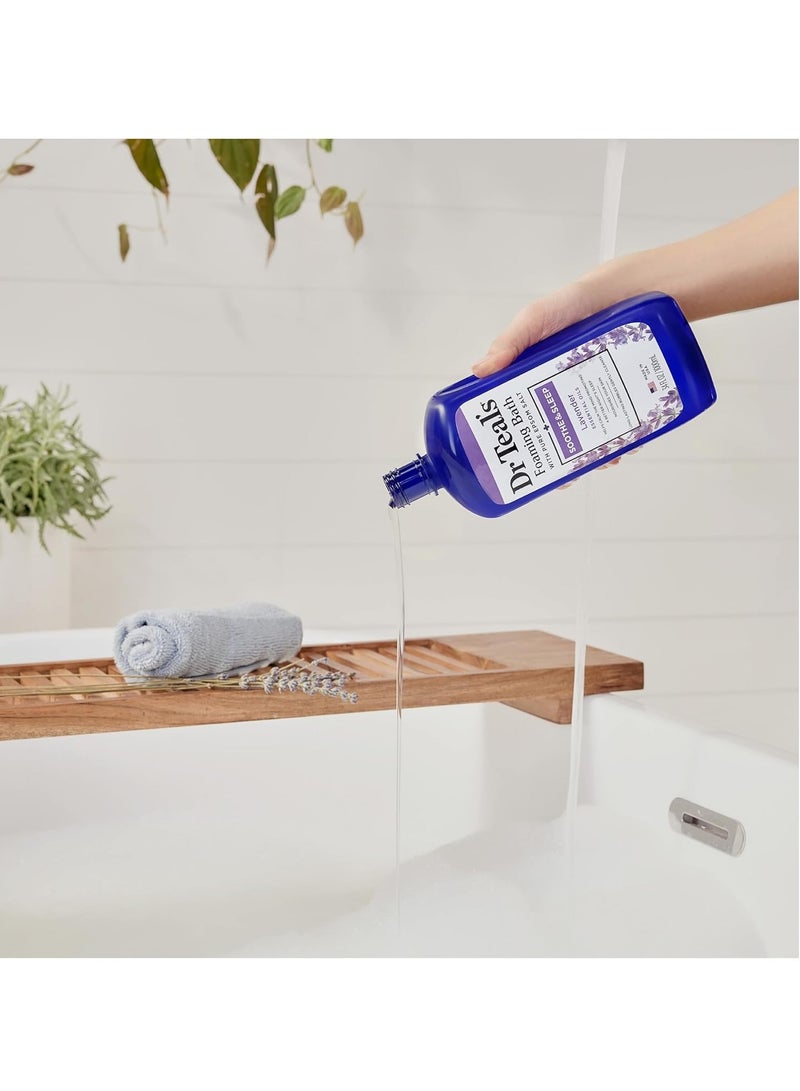 Dr Teal's Foaming Bath with Pure Epsom Salt, Soothe & Sleep with Lavender, 34 fl oz (Pack of 4) (Packaging May Vary)