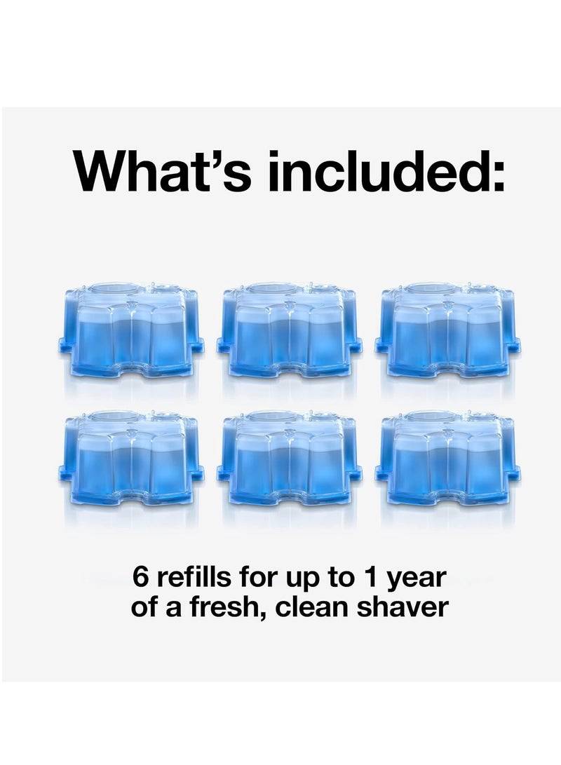 Clean & Renew Refill Cartridges CCR, Replacement Shaver Cleaner Solution For Clean & Charge Cleaning System, Pack Of 6