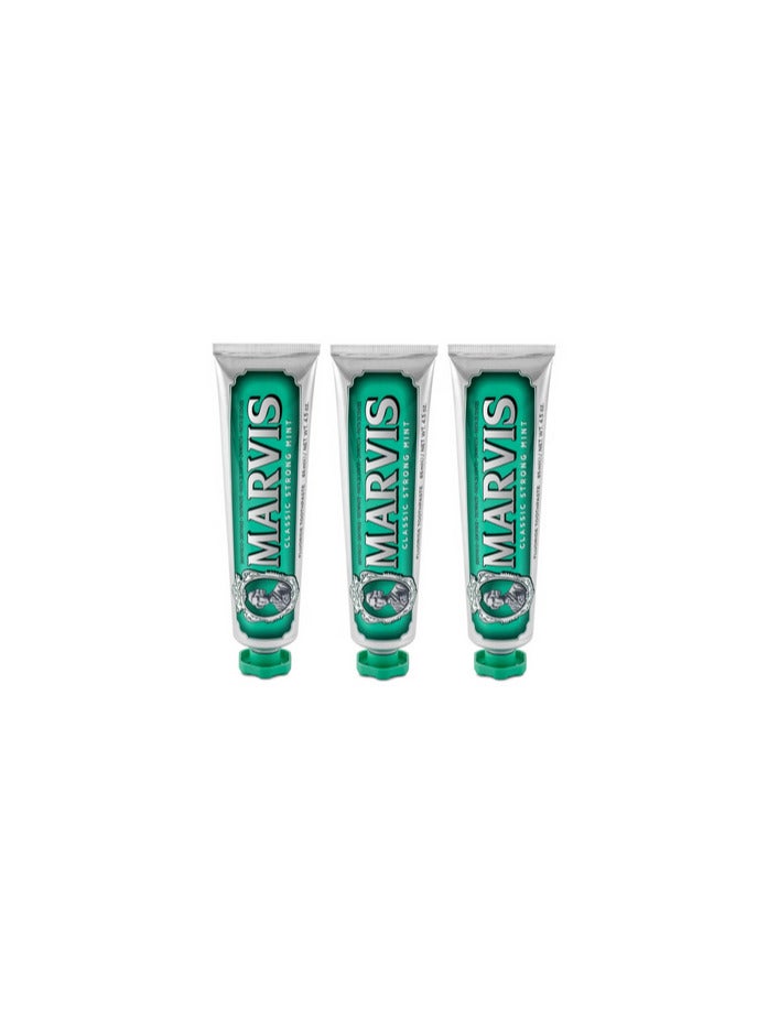 Marvis Classic Strong Mint Toothpaste Bundle (3x85ml)