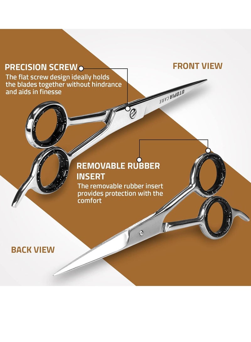 Utopia Care Hair Cutting and Hairdressing Scissors 6.5 Inch, Premium Stainless Steel shears with smooth Razor & Sharp Edge Blades, for Salons, Professional Barbers, Men & Women, Kids, Adults, & Pets.