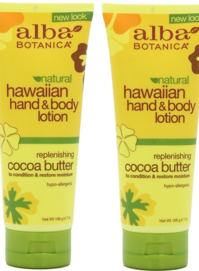 Alba botanica hawaiian hand & body lotion, cocoa butter, 7 ounce (pack of 2)