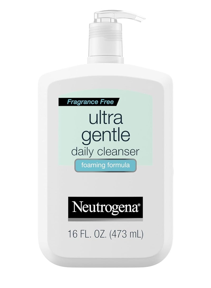 Ultra Gentle Foaming And Hydrating Face Wash For Sensitive Skin, Gently Cleanses Without Over Drying, Oil-Free, Soap-Free, 16Fluid Ounce