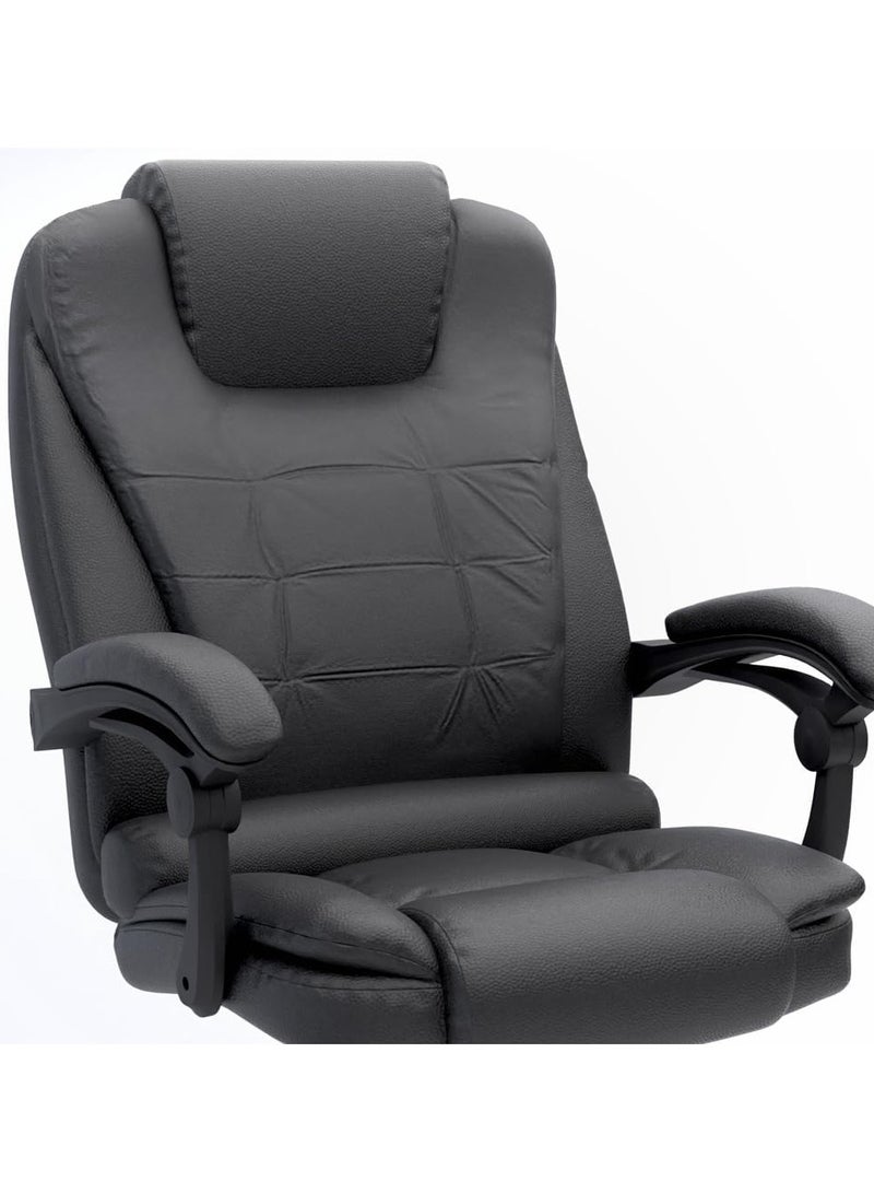 Mahmayi UL UT-C417A High Back PU Chair, Adjustable Height, 360 Degree Swivel, Caster Wheel Support Ideal for Home and Office Black