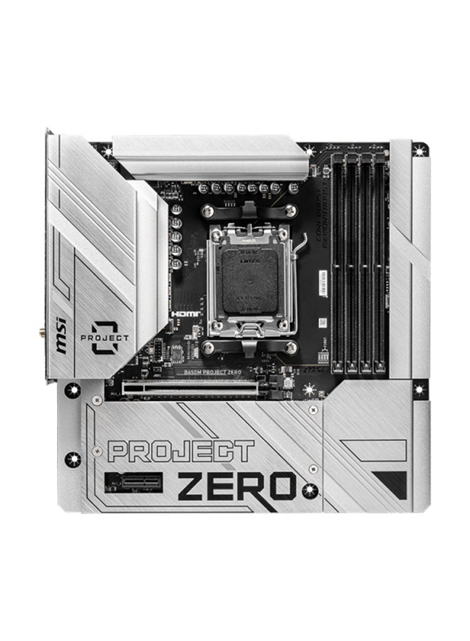 B650M PROJECT ZERO mATX AM5 Motherboard, AMD B650, 4x DDR5 Slots & 128 GB Max Capacity, Wi-Fi 6E / BT5.3, 2x M.2, 1x HDMI / DP 1.4, 1x PCI-E x16 | 911-7E09-003