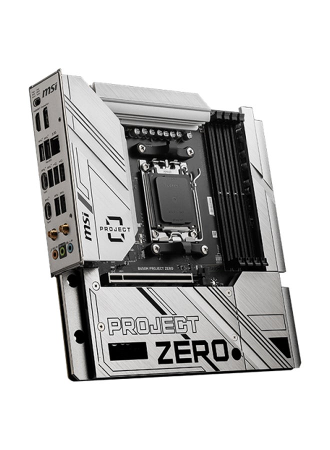 B650M PROJECT ZERO mATX AM5 Motherboard, AMD B650, 4x DDR5 Slots & 128 GB Max Capacity, Wi-Fi 6E / BT5.3, 2x M.2, 1x HDMI / DP 1.4, 1x PCI-E x16 | 911-7E09-003