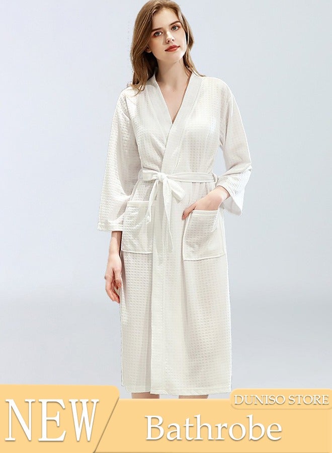 Women's Robe Lightweight Soft Kimono Robes Loungewear with Long Sleeve Side Pockets Sleepwear Spa Robe Nightwear Nightgown Women Water Bathrobe Bridesmaid Robes Dressing Gown Autumn Robe