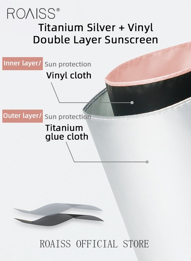 Double Layer Multi Functional Sun Umbrella with Super Sun and Uv Protection 3 Fold Vinyl Sunshade 8 Rib Design for Rain and Shine Upf50+ Suitable for Commuting and Traveling Outdoors