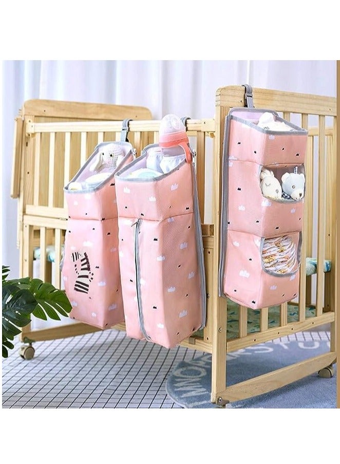 BABY BEDSIDE CRIB ORGANIZER (PINK)