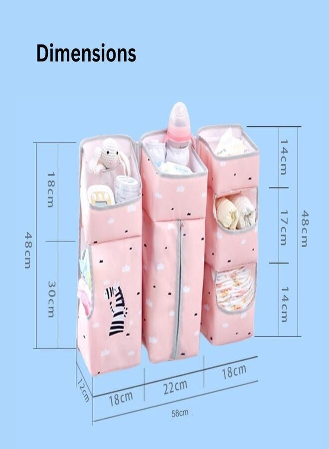BABY BEDSIDE CRIB ORGANIZER (PINK)