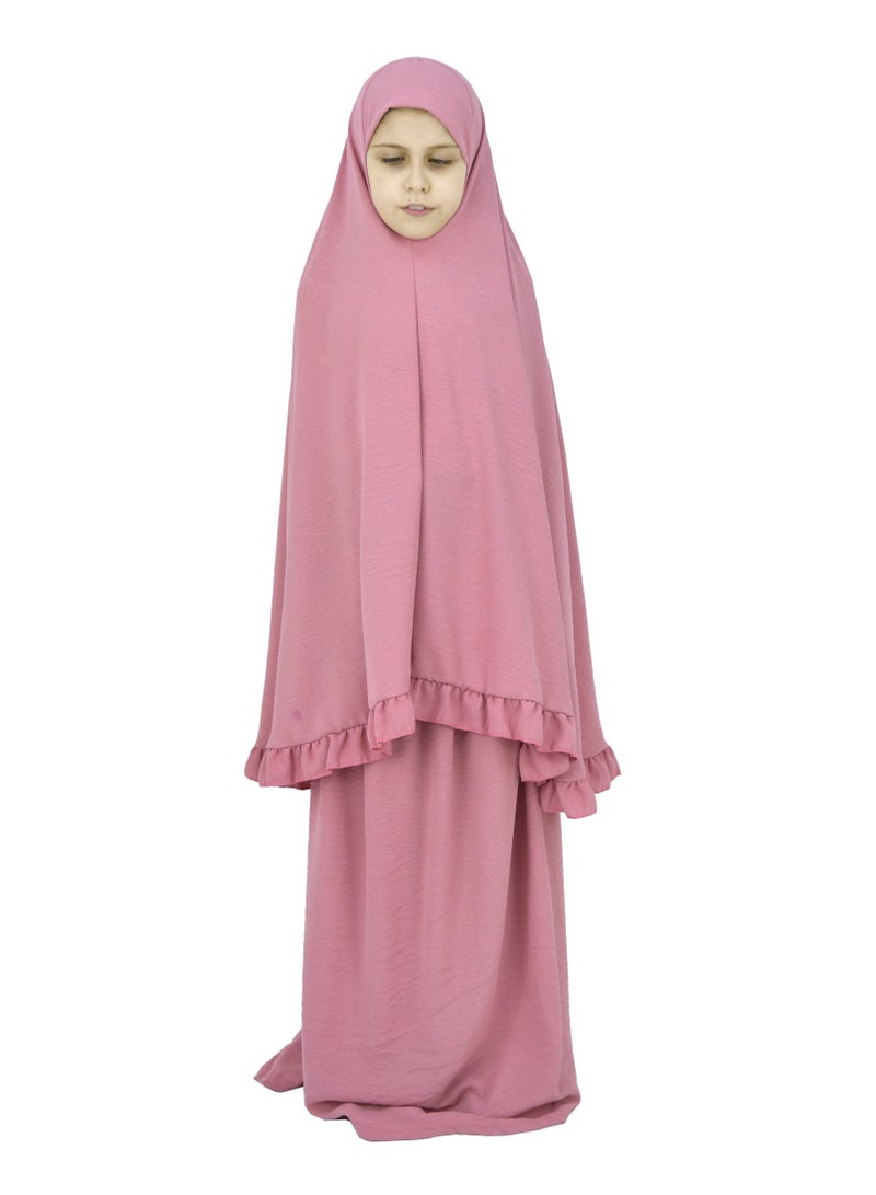 Two Piece Islamic prayer dress for girls kids and women -Prayer Clothes for girls and Muslim Women-Prayer Abaya For women and girls kids- Umrah essentials for women -Prayer dress women