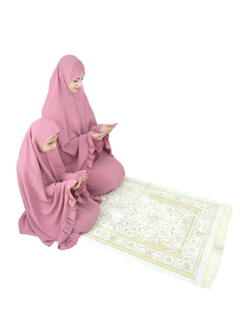 Two Piece Islamic prayer dress for girls kids and women -Prayer Clothes for girls and Muslim Women-Prayer Abaya For women and girls kids- Umrah essentials for women -Prayer dress women