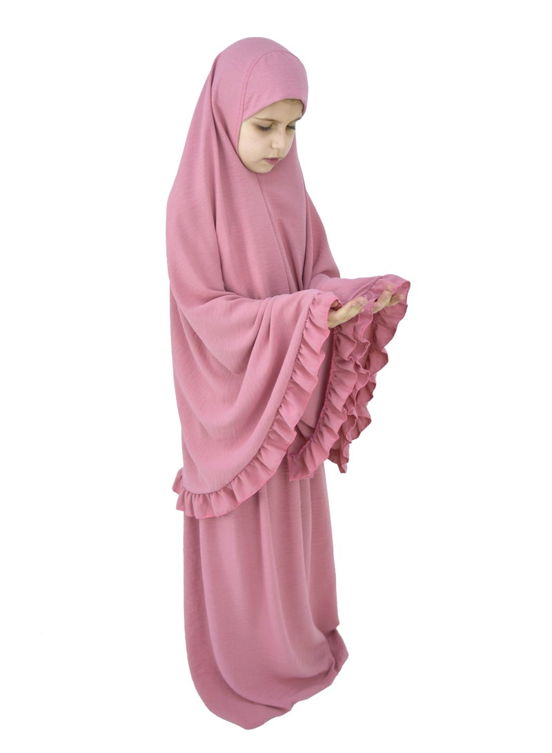 Two Piece Islamic prayer dress for girls kids and women -Prayer Clothes for girls and Muslim Women-Prayer Abaya For women and girls kids- Umrah essentials for women -Prayer dress women