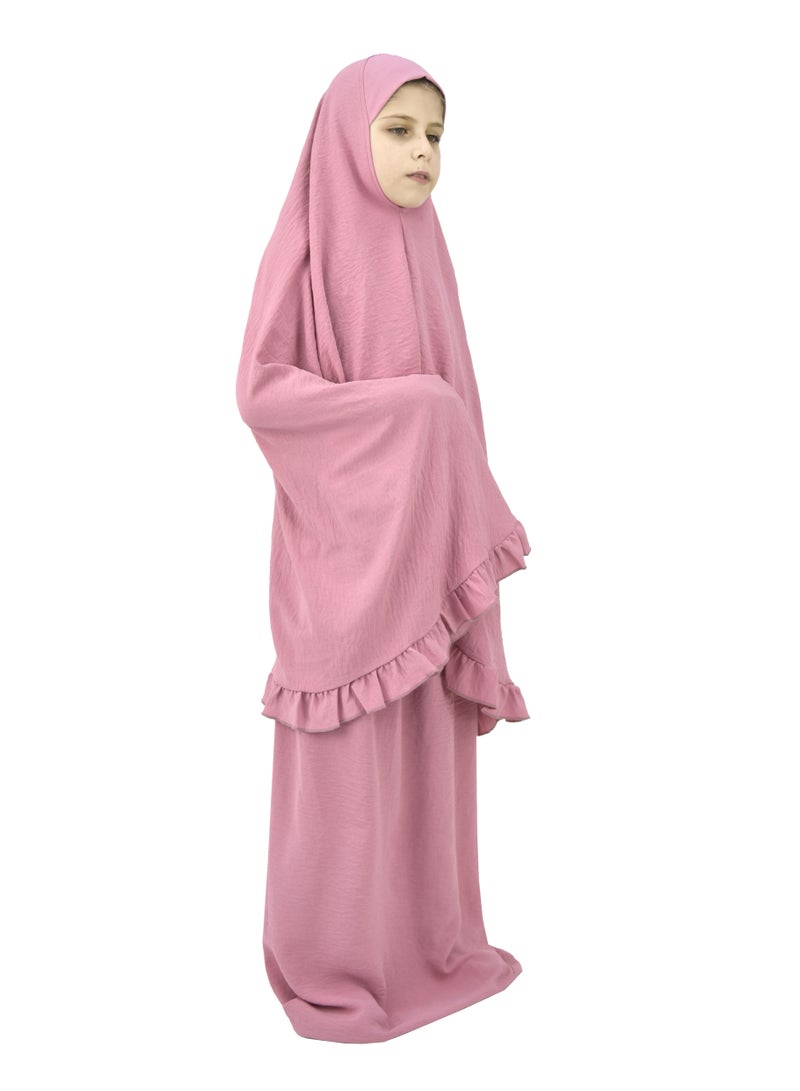 Two Piece Islamic prayer dress for girls kids and women -Prayer Clothes for girls and Muslim Women-Prayer Abaya For women and girls kids- Umrah essentials for women -Prayer dress women