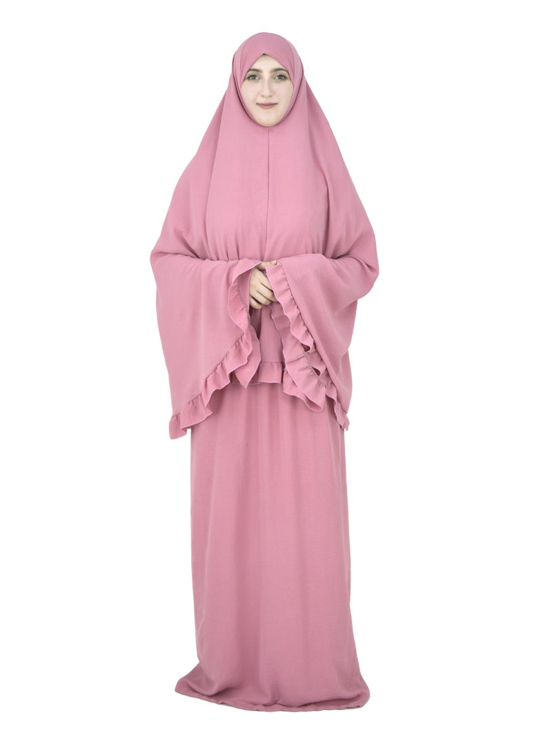 Two Piece Islamic prayer dress for girls kids and women -Prayer Clothes for girls and Muslim Women-Prayer Abaya For women and girls kids- Umrah essentials for women -Prayer dress women