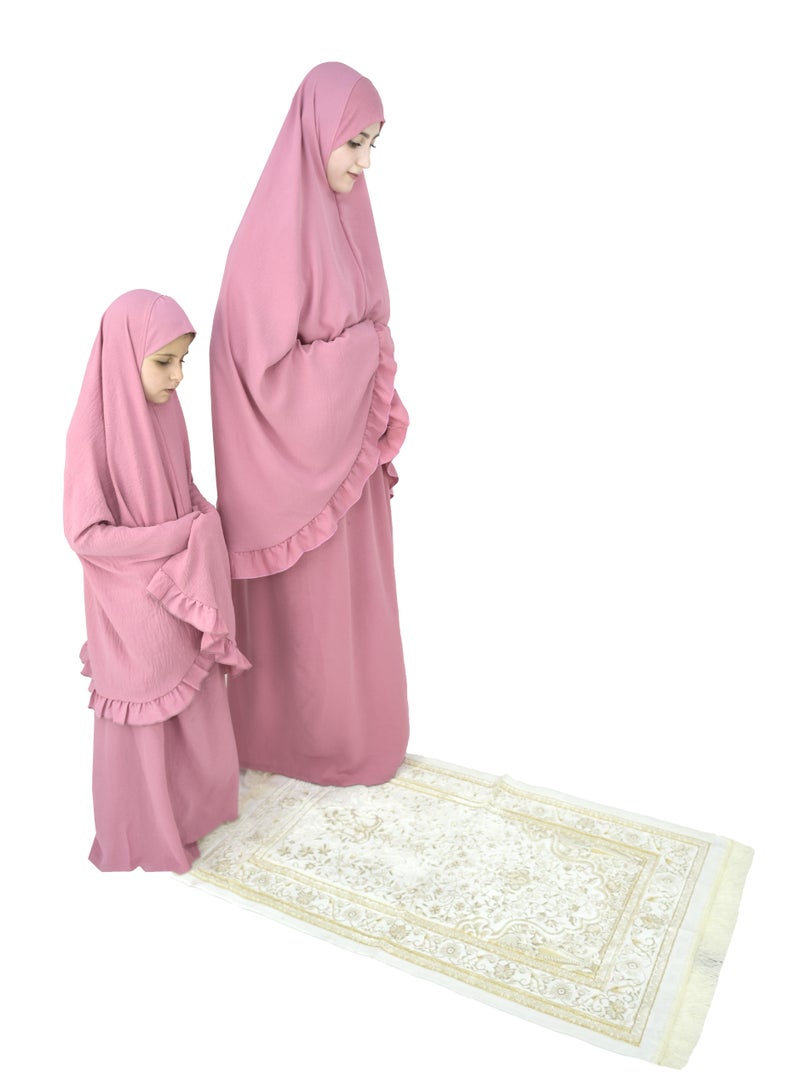 Two Piece Islamic prayer dress for girls kids and women -Prayer Clothes for girls and Muslim Women-Prayer Abaya For women and girls kids- Umrah essentials for women -Prayer dress women