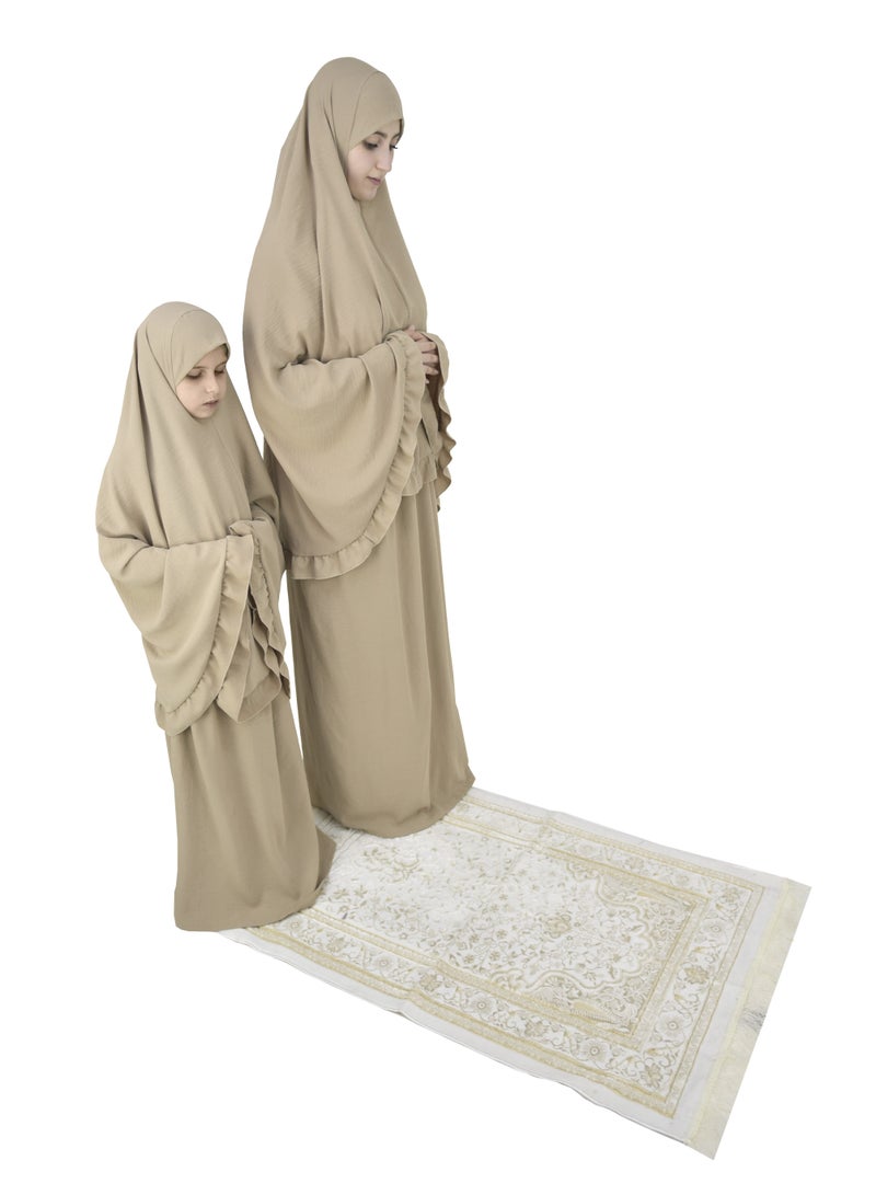 Two Piece Islamic prayer dress for girls kids and women -Prayer Clothes for girls and Muslim Women-Prayer Abaya For women and girls kids- Umrah essentials for women -Prayer dress women