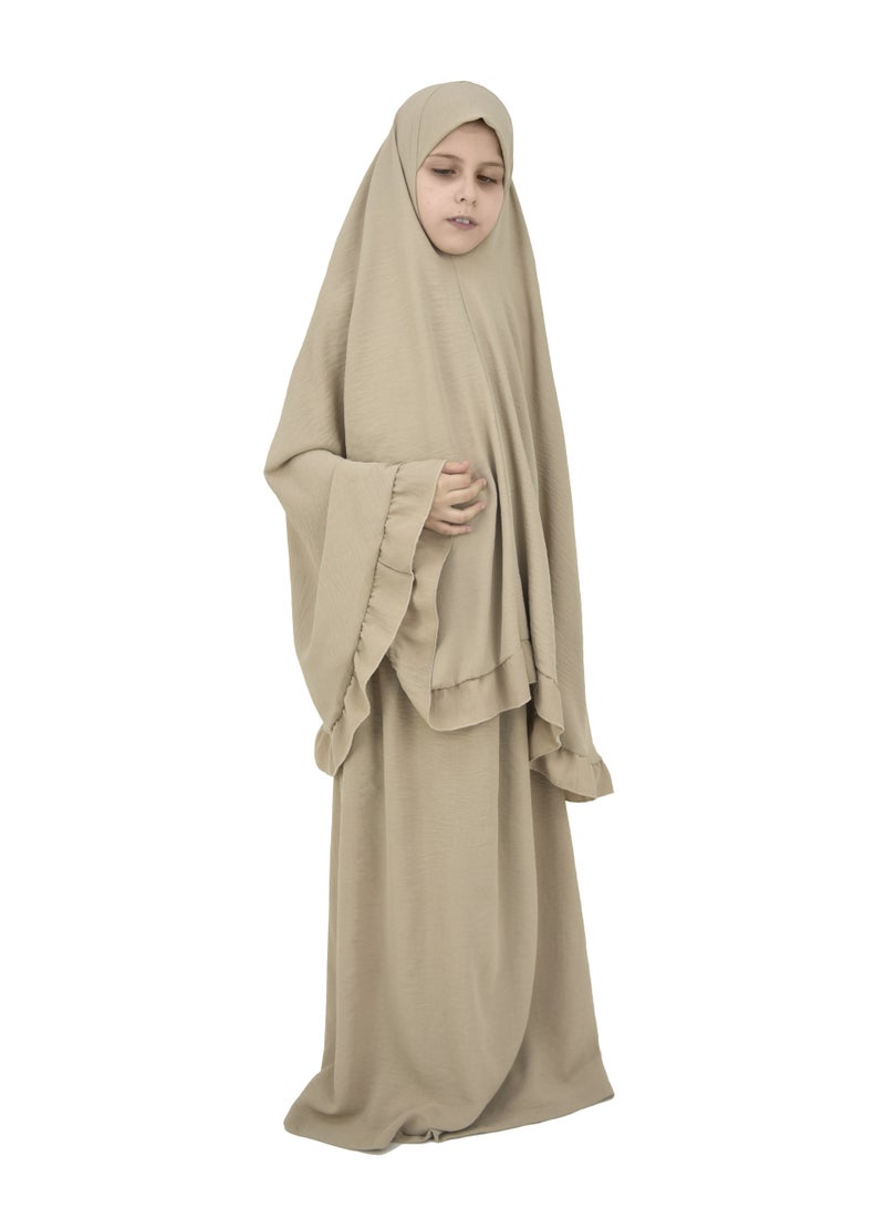 Two Piece Islamic prayer dress for girls kids and women -Prayer Clothes for girls and Muslim Women-Prayer Abaya For women and girls kids- Umrah essentials for women -Prayer dress women