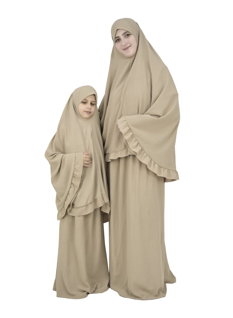 Two Piece Islamic prayer dress for girls kids and women -Prayer Clothes for girls and Muslim Women-Prayer Abaya For women and girls kids- Umrah essentials for women -Prayer dress women