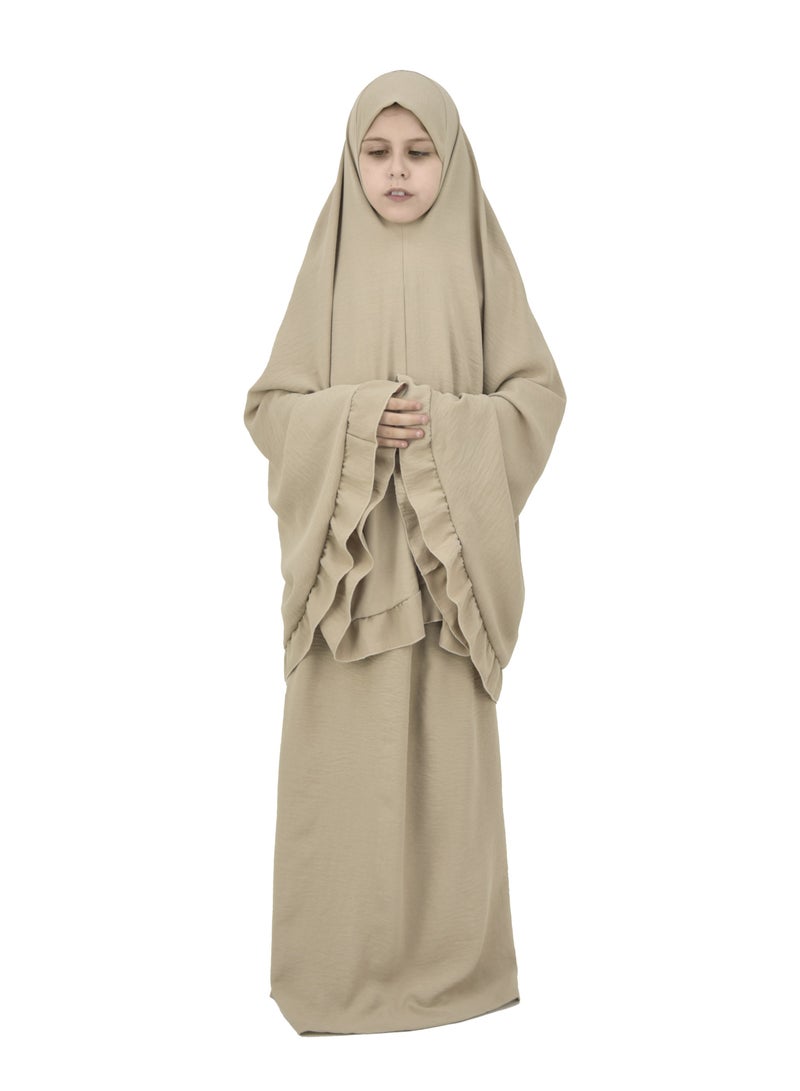 Two Piece Islamic prayer dress for girls kids and women -Prayer Clothes for girls and Muslim Women-Prayer Abaya For women and girls kids- Umrah essentials for women -Prayer dress women