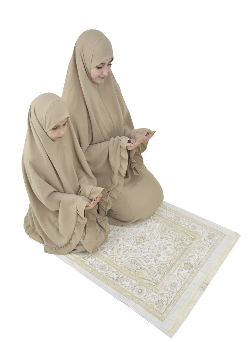 Two Piece Islamic prayer dress for girls kids and women -Prayer Clothes for girls and Muslim Women-Prayer Abaya For women and girls kids- Umrah essentials for women -Prayer dress women