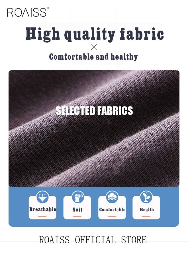 Men's Boxers 4 Pack Set Trend Men's Teenage Boys Underwear Short Briefs High Elastic Classic Underwear