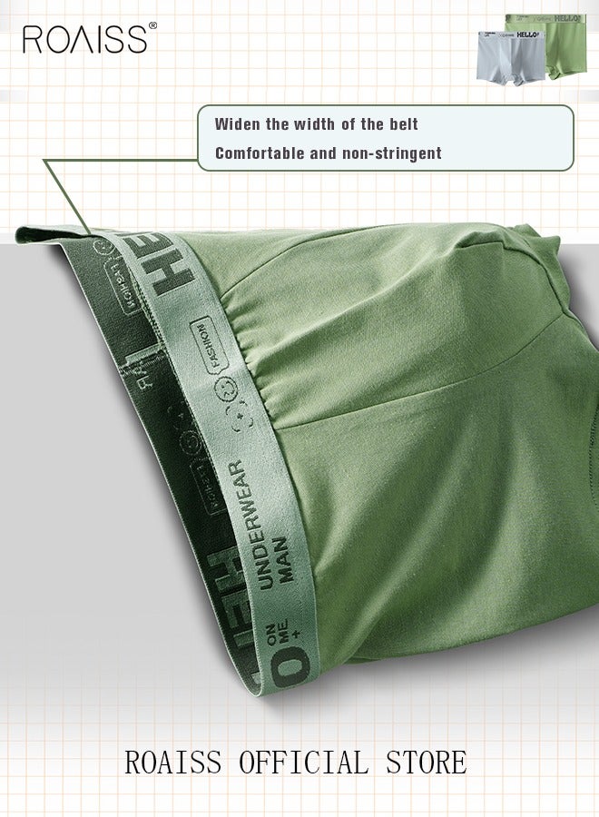 Men's Boxers 4 Pack Set Trend Men's Teenage Boys Underwear Short Briefs High Elastic Classic Underwear