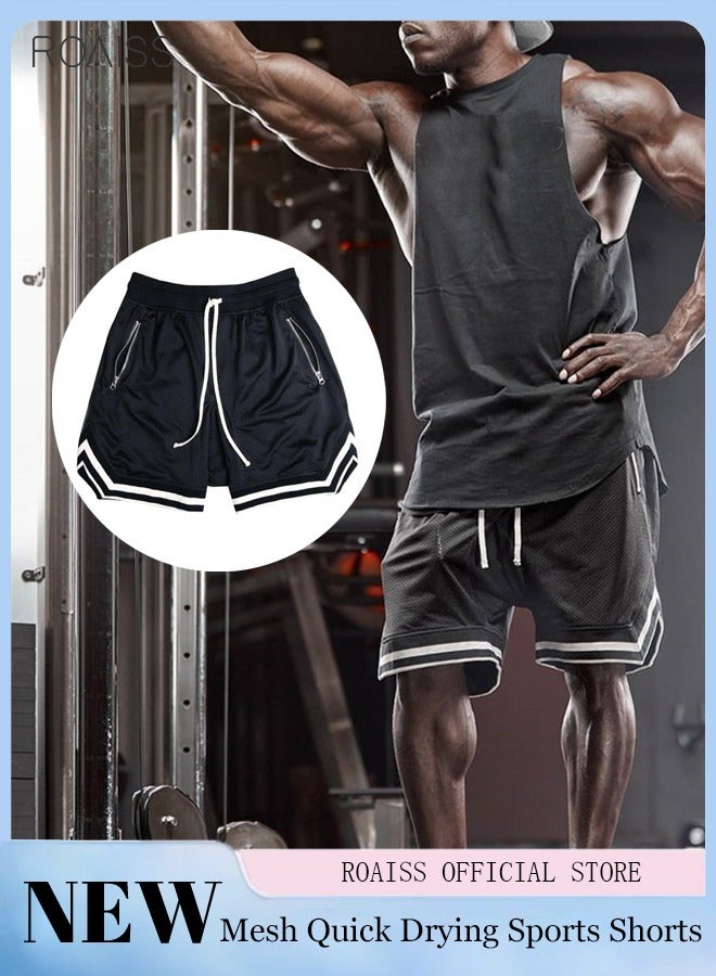 Men's Basketball Shorts Gym Shorts Sport Basketball Running Casual Drawstring Elastic Waist Color Block Knee Length Gymnatics Activewear