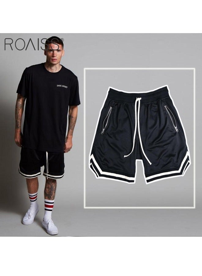 Men's Basketball Shorts Gym Shorts Sport Basketball Running Casual Drawstring Elastic Waist Color Block Knee Length Gymnatics Activewear