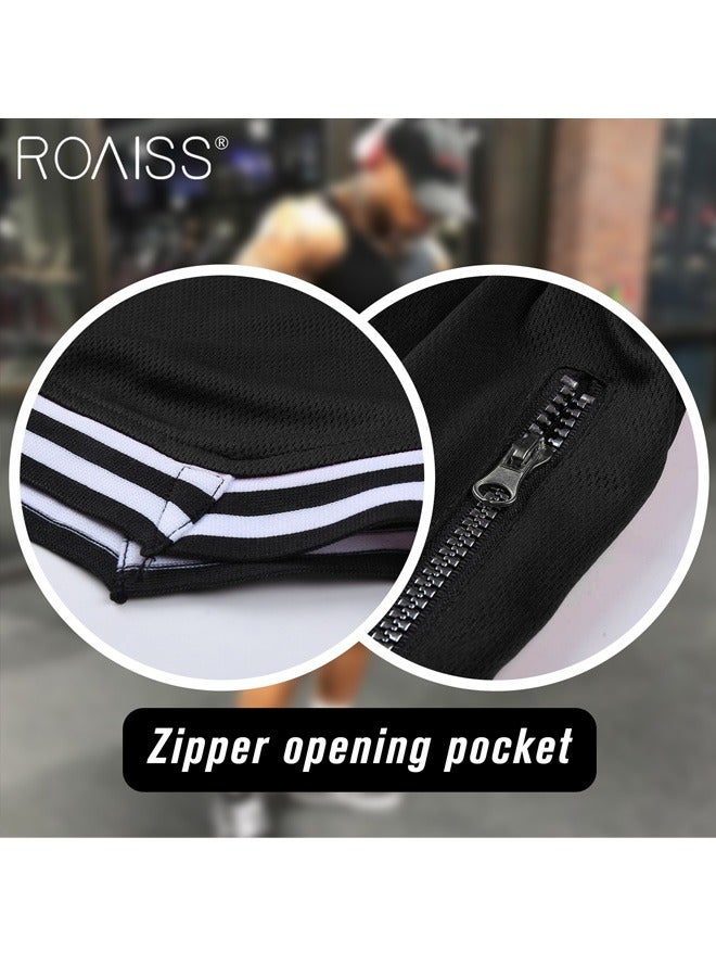 Men's Basketball Shorts Gym Shorts Sport Basketball Running Casual Drawstring Elastic Waist Color Block Knee Length Gymnatics Activewear