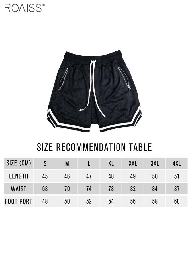 Men's Basketball Shorts Gym Shorts Sport Basketball Running Casual Drawstring Elastic Waist Color Block Knee Length Gymnatics Activewear