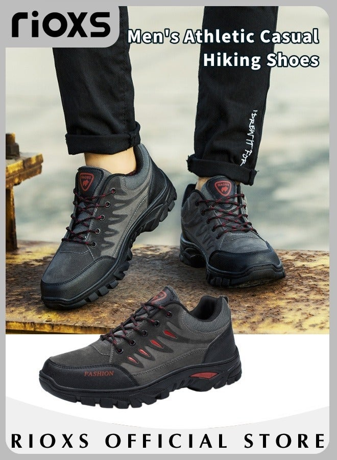 Low Top Sneaker For Men, Men's Waterproof Hiking Shoes, Lightweight Anti Slip Trekking Trails Shoe, Breathable Outdoor Ankle Boots, Running Sneakers For Men, Athletic Shoes Running Walking Gym