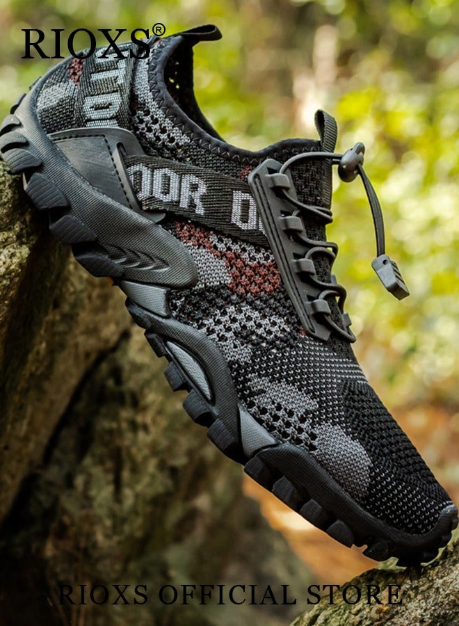 Men's Athletic Casual Hiking Shoes Lightweight Outdoor Running Shoes Mesh Breathable Fashion Sneakers