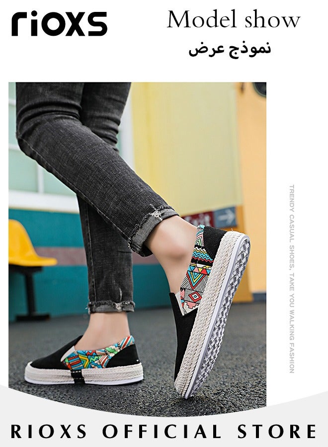 Men's Classic Canvas Low Top Sneakers Lightweight Breathable Casual Slip On Shoes Fashion Comfortable Flat Sandals