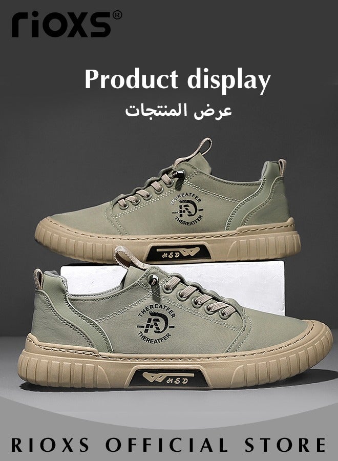 Men's Classic Canvas Low Top Sneakers, High-quality Lightweight Breathable Shoes, Fashionable Comfortable Flat Shoes with Non-slip Sole, Casual Canvas Shoes, Suitable for Various Activities