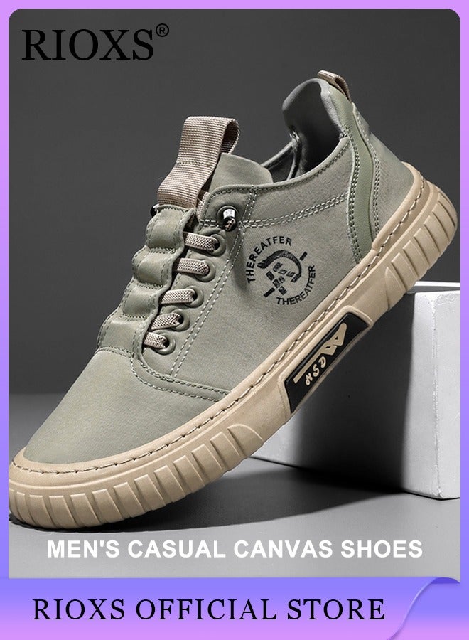 Men's Classic Canvas Low Top Sneakers, High-quality Lightweight Breathable Shoes, Fashionable Comfortable Flat Shoes with Non-slip Sole, Casual Canvas Shoes, Suitable for Various Activities