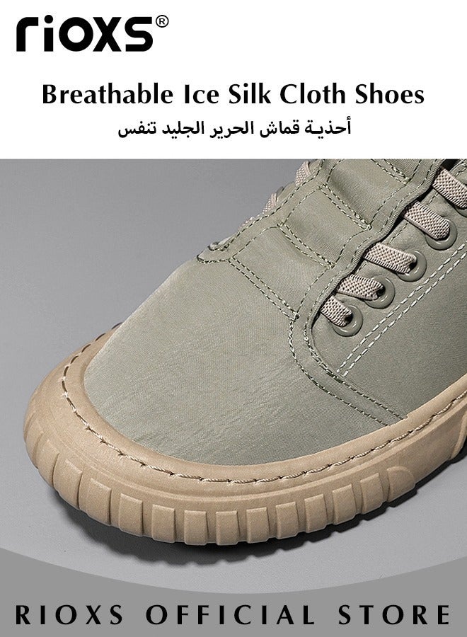 Men's Classic Canvas Low Top Sneakers, High-quality Lightweight Breathable Shoes, Fashionable Comfortable Flat Shoes with Non-slip Sole, Casual Canvas Shoes, Suitable for Various Activities