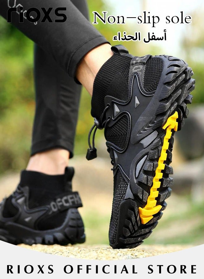 Men's Sports Shoes,Outdoor Non-Slip Trail Running Shoes,Breathable Athletic Sneakers,Trekking Shoes,Hiking Trainers For Men,Lightweight Trail Running Shoes,Climbing Walking Fitness Jogging Sock Sneakers