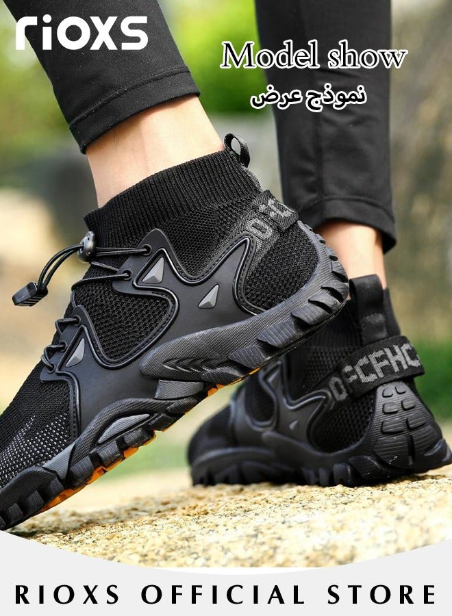 Men's Sports Shoes,Outdoor Non-Slip Trail Running Shoes,Breathable Athletic Sneakers,Trekking Shoes,Hiking Trainers For Men,Lightweight Trail Running Shoes,Climbing Walking Fitness Jogging Sock Sneakers