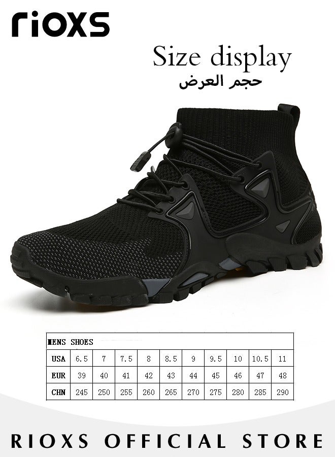 Men's Sports Shoes,Outdoor Non-Slip Trail Running Shoes,Breathable Athletic Sneakers,Trekking Shoes,Hiking Trainers For Men,Lightweight Trail Running Shoes,Climbing Walking Fitness Jogging Sock Sneakers