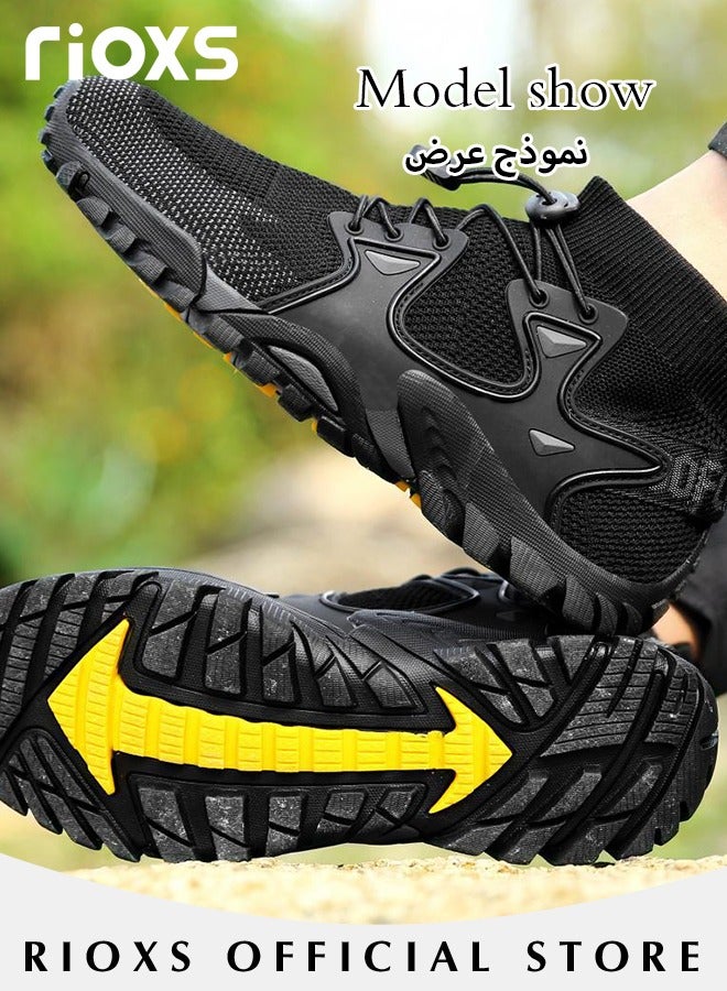 Men's Sports Shoes,Outdoor Non-Slip Trail Running Shoes,Breathable Athletic Sneakers,Trekking Shoes,Hiking Trainers For Men,Lightweight Trail Running Shoes,Climbing Walking Fitness Jogging Sock Sneakers