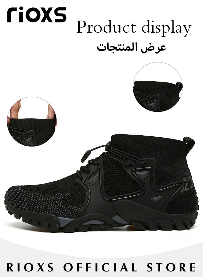 Men's Sports Shoes,Outdoor Non-Slip Trail Running Shoes,Breathable Athletic Sneakers,Trekking Shoes,Hiking Trainers For Men,Lightweight Trail Running Shoes,Climbing Walking Fitness Jogging Sock Sneakers