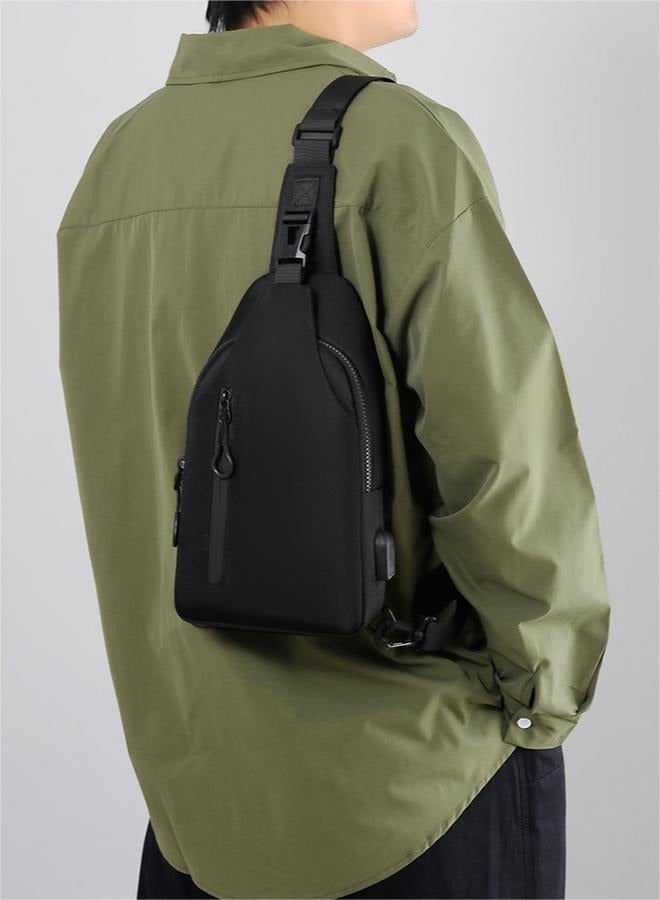 Set of 2 Waterproof Fashion Casual Crossbody Bag Men's Daily Commuting Adjustable Shoulder Strap Sports Bag
