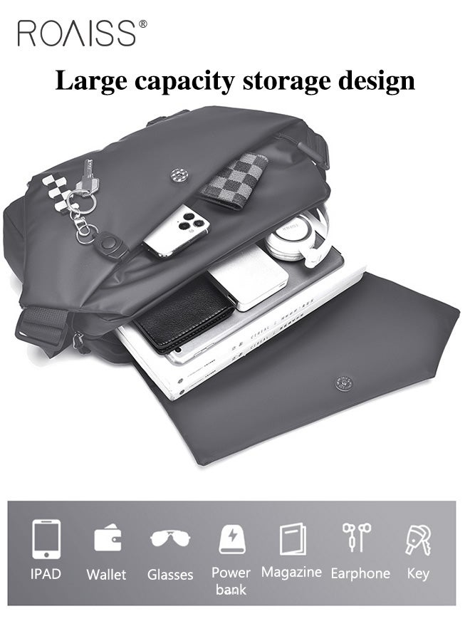 Men Multi Functional Tote Bag Functional and Spacious Crossbody Bag with Magnetic Snap Closure and Expandable Buckles for Open Storage Space