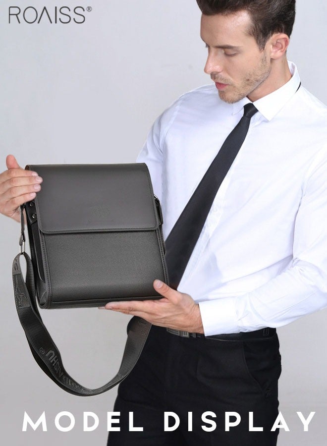 2-Piece Pu Leather Business Flip Shoulder Bag Detachable And Adjustable Casual Crossbody Bag Durable And Waterproof Large Capacity Business Bag