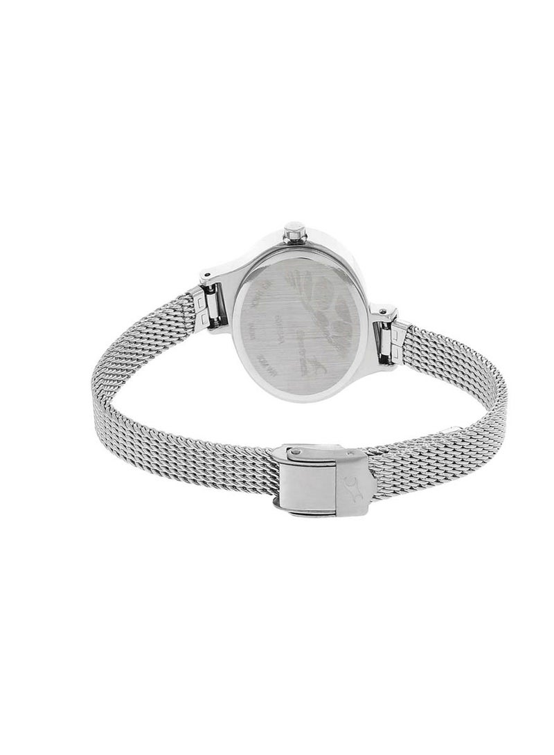 Fastrack Quartz Analog Black Dial Stainless Steel Strap Watch for Girls