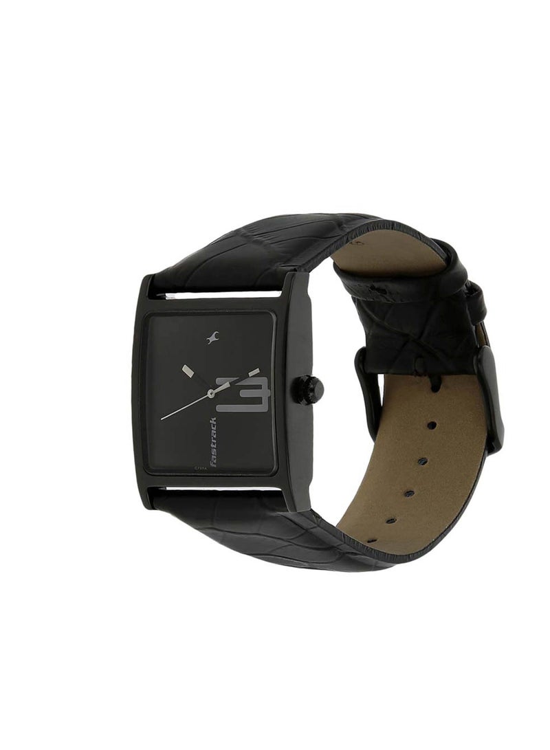 Fastrack Quartz Analog Black Dial Leather Strap Watch for Girls