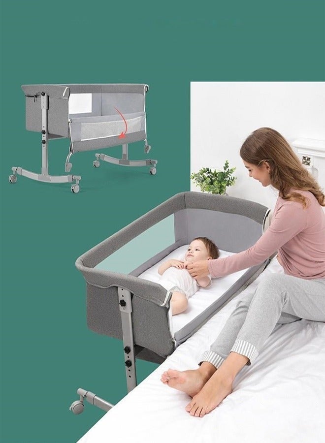 4-In-1 Multifunction Height Adjustable Bedside Sleeper And Nets, Bassinet for Newborn Infant Baby