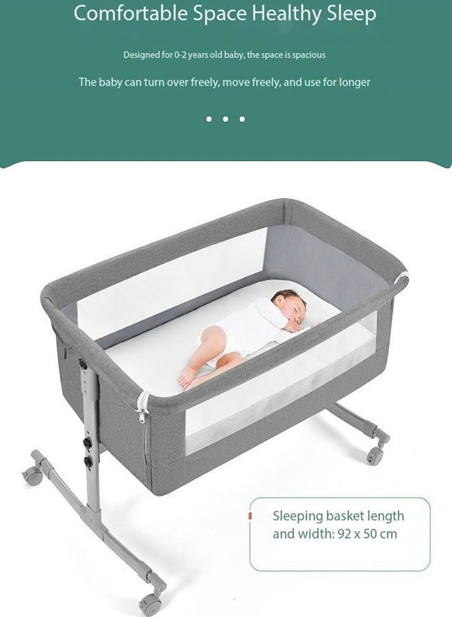 4-In-1 Multifunction Height Adjustable Bedside Sleeper And Nets, Bassinet for Newborn Infant Baby